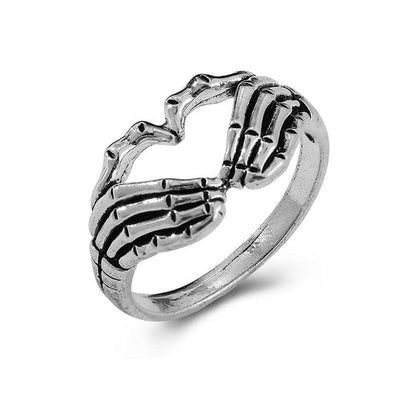 Skeleton Hand Ring Adjustable / Silver