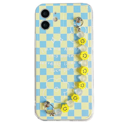 Smiley Beaded Checker iPhone Case