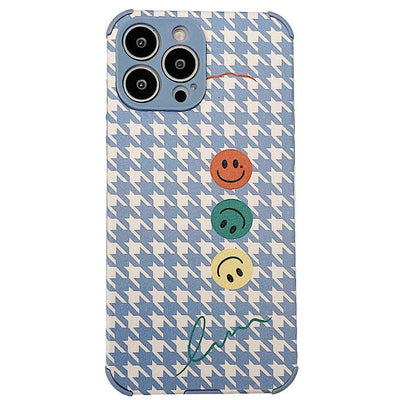Smiley Houndstooth iPhone Case
