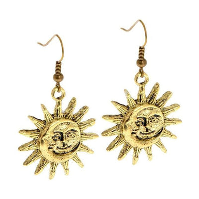 Sun And Moon Earrings Standart / Gold