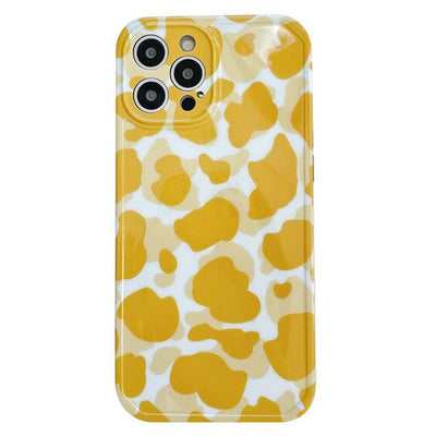 Yellow Cow Pattern iPhone Case